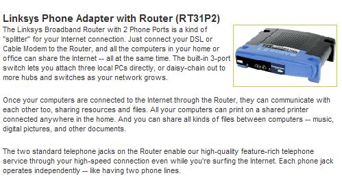 Linksys Phone Adapter with Router - 3