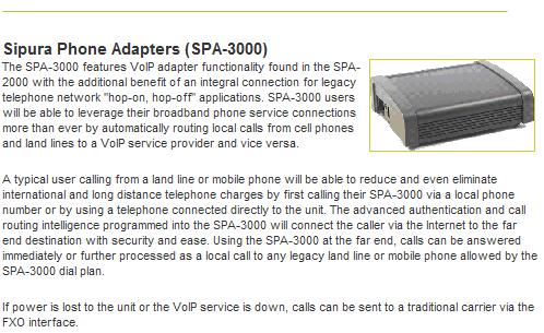 Sipura Phone Adapter - (SPA-3000) - 7